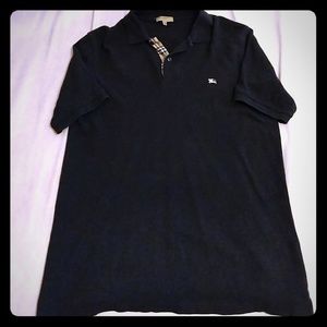 Burberry Men's Polo Shirt Medium Navy